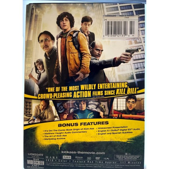 Kick-Ass Movie DVD Widescreen with Actors Aaron Taylor-Johnson and Nicolas Cage - Picture 2 of 4